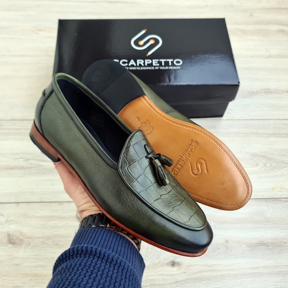 Green Croco Leather Men\'s Loafer main image 5